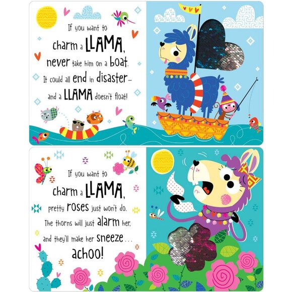 TOUCH & FEEL Sequin Baby Toddler Board book – Llama and Narwhal Ages 1+ yrs NEW - Picture 3 of 3